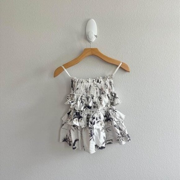 SIR.‎ The Label Marielle Ruffle Floral Preppy Classic Linen Skirt Sz 0 (2) - Picture 5 of 10